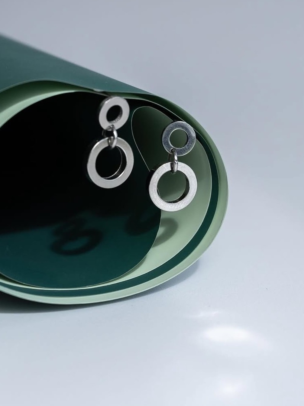 Minimalist Geometric Double Ring Earrings | Surgical Stainless Steel